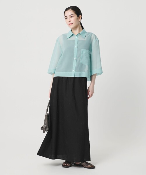 BEAUTY&YOUTH UNITED ARROWS（ビューティーアンドユースユナイテッドアローズ）の「麻ブレンド ドット フレアロングスカート（スカート・レディース・ナチュラル/ブラック・XS/M/S）」の7枚目の写真