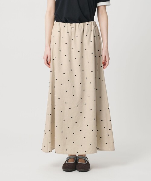 BEAUTY&YOUTH UNITED ARROWS（ビューティーアンドユースユナイテッドアローズ）の「麻ブレンド ドット フレアロングスカート（スカート・レディース・ナチュラル/ブラック・XS/M/S）」の9枚目の写真