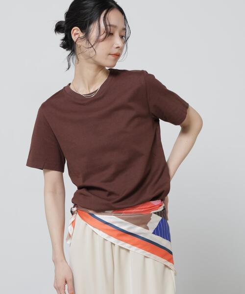 NANO universe(ナノユニバース)の「Anti Soaked(R) 汗染み防止カラフルクルーTシャツ(Tシャツ/カットソー・レディース・レッド/ブラウン/ライトピンク/ブルーグレー/ライトイエロー・FREE)」の9枚目の写真