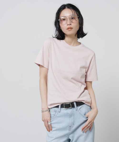 NANO universe（ナノユニバース）の「Anti Soaked(R) 汗染み防止カラフルクルーTシャツ（Tシャツ/カットソー・レディース・レッド/ブラウン/ライトピンク/ブルーグレー/ライトイエロー・FREE）」の4枚目の写真