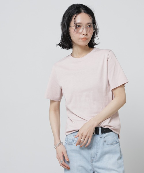 NANO universe（ナノユニバース）の「Anti Soaked(R) 汗染み防止カラフルクルーTシャツ（Tシャツ/カットソー・レディース・レッド/ブラウン/ライトピンク/ブルーグレー/ライトイエロー・FREE）」の11枚目の写真