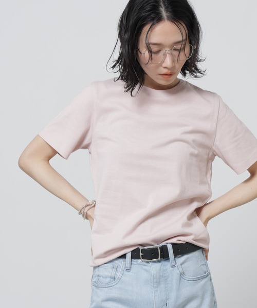 NANO universe（ナノユニバース）の「Anti Soaked(R) 汗染み防止カラフルクルーTシャツ（Tシャツ/カットソー・レディース・レッド/ブラウン/ライトピンク/ブルーグレー/ライトイエロー・FREE）」の13枚目の写真