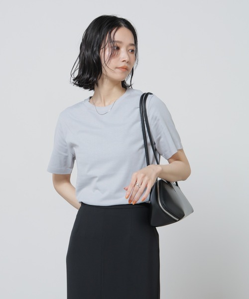 NANO universe（ナノユニバース）の「Anti Soaked(R) 汗染み防止カラフルクルーTシャツ（Tシャツ/カットソー・レディース・レッド/ブラウン/ライトピンク/ブルーグレー/ライトイエロー・FREE）」の18枚目の写真