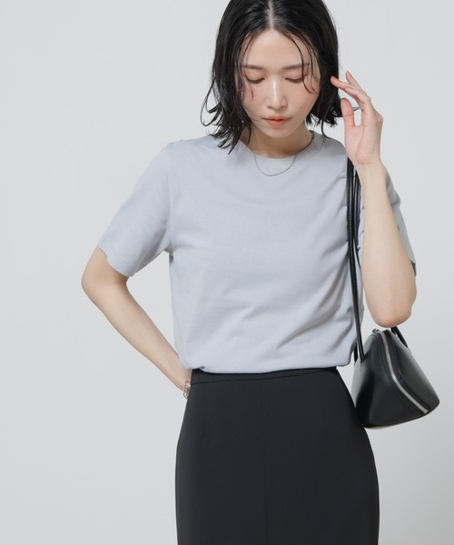 NANO universe（ナノユニバース）の「Anti Soaked(R) 汗染み防止カラフルクルーTシャツ（Tシャツ/カットソー・レディース・レッド/ブラウン/ライトピンク/ブルーグレー/ライトイエロー・FREE）」の19枚目の写真