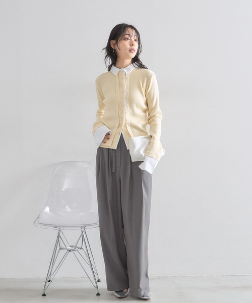 &. NOSTALGIA(アンドドットノスタルジア)の「ナローベルトタックワイドパンツ(その他パンツ・レディース・グレー/チャコールグレー・M)」の15枚目の写真