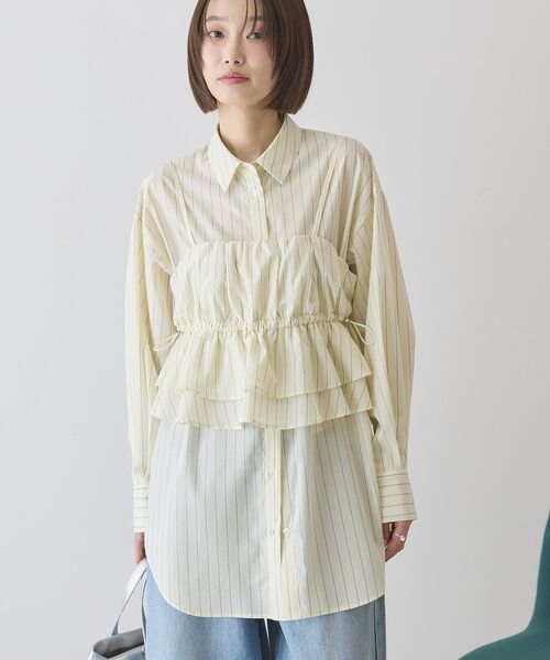 AMERICAN HOLIC(アメリカンホリック)の「【2点セット・イージーケア】ビスチェ+シャツ(シャツ/ブラウス・レディース・イエロー系その他2/ブルー系その他7/サックスブルー・L/M)」の13枚目の写真