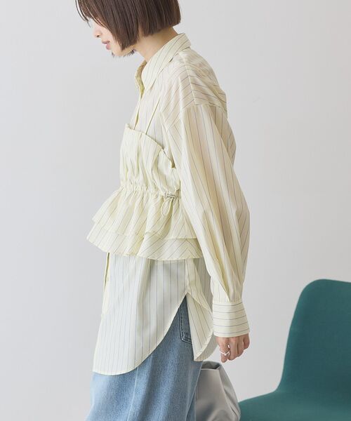 AMERICAN HOLIC(アメリカンホリック)の「【2点セット・イージーケア】ビスチェ+シャツ(シャツ/ブラウス・レディース・イエロー系その他2/ブルー系その他7/サックスブルー・L/M)」の14枚目の写真