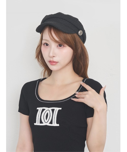 ダーリッチ　DDロゴレイヤードニットトップス　ブラック　新品 DDロゴレイヤードニットトップス（ニット/セーター）｜Darich