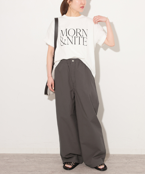 JOURNAL STANDARD relume(ジャーナルスタンダード レリューム)の「ポプリンストレートパンツ(その他パンツ・レディース・チャコールグレー/ピンク/ブルー系その他・36/38)」の4枚目の写真