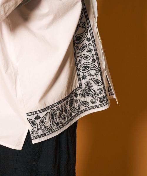 Subciety(サブサエティ)の「Embroidery bandanna shirt(シャツ/ブラウス・メンズ・マスタード/ホワイト/ブラック・X-LARGE/LARGE/MEDIUM/SMALL)」の9枚目の写真
