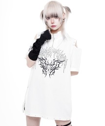 『TRAVAS TOKYO/トラバス トーキョー』肩あきZIPデザインTシャツ
