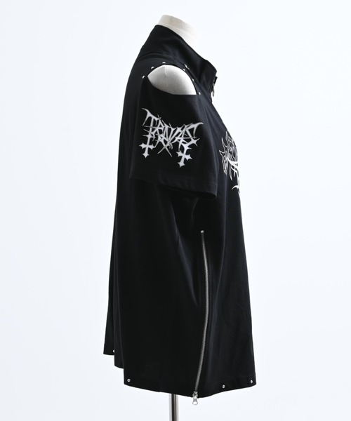 TRAVAS TOKYO(トラバス トウキョウ)の「『TRAVAS TOKYO/トラバス トーキョー』肩あきZIPデザインTシャツ(Tシャツ/カットソー・レディース・ホワイト/ブラック・FREE)」の22枚目の写真