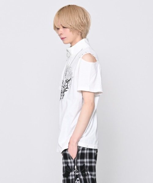 TRAVAS TOKYO(トラバス トウキョウ)の「『TRAVAS TOKYO/トラバス トーキョー』肩あきZIPデザインTシャツ(Tシャツ/カットソー・レディース・ホワイト/ブラック・FREE)」の17枚目の写真