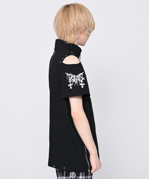 TRAVAS TOKYO(トラバス トウキョウ)の「『TRAVAS TOKYO/トラバス トーキョー』肩あきZIPデザインTシャツ(Tシャツ/カットソー・レディース・ホワイト/ブラック・FREE)」の11枚目の写真