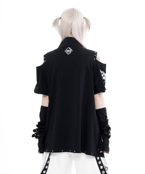 TRAVAS TOKYO(トラバス トウキョウ)の「『TRAVAS TOKYO/トラバス トーキョー』肩あきZIPデザインTシャツ(Tシャツ/カットソー・レディース・ホワイト/ブラック・FREE)」の5枚目の写真