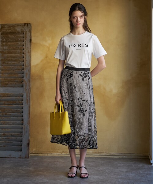 DRESSTERIOR(ドレステリア)の「【接触冷感/抗菌防臭/消臭】アイスクリアコットン PARIS Tシャツ(Tシャツ/カットソー・レディース・ホワイト/ダークグレー/ライトイエロー・34/36/38)」の4枚目の写真