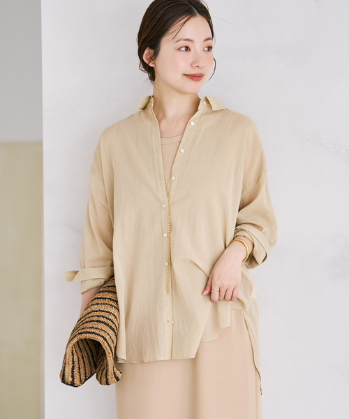 plageタグ付き新品SHEER COTTON VN ブラウスナチュラル new cotton sheer シャツ（シャツ/ブラウス）｜Plage（プラージュ）の