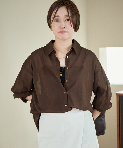 new cotton sheer シャツ（シャツ/ブラウス）｜Plage（プラージュ）の