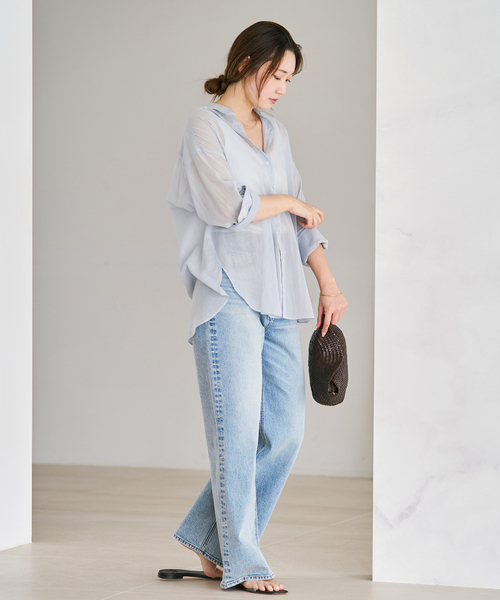 plageタグ付き新品SHEER COTTON VN ブラウスナチュラル new cotton sheer シャツ（シャツ/ブラウス）｜Plage（プラージュ）の