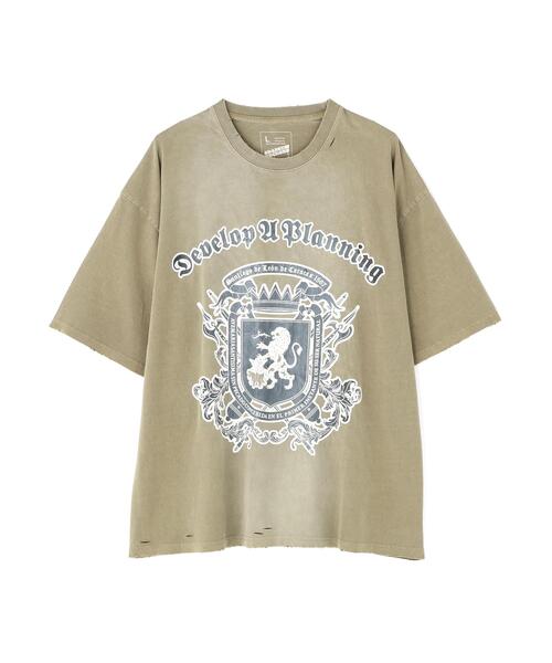 DANKE SCHON(ダンケシェーン)の「Dankeschon/ダンケシェーン/PIGMENT EMBLEM(Tシャツ/カットソー・レディース・ベージュ/ブラック・L/M)」の2枚目の写真