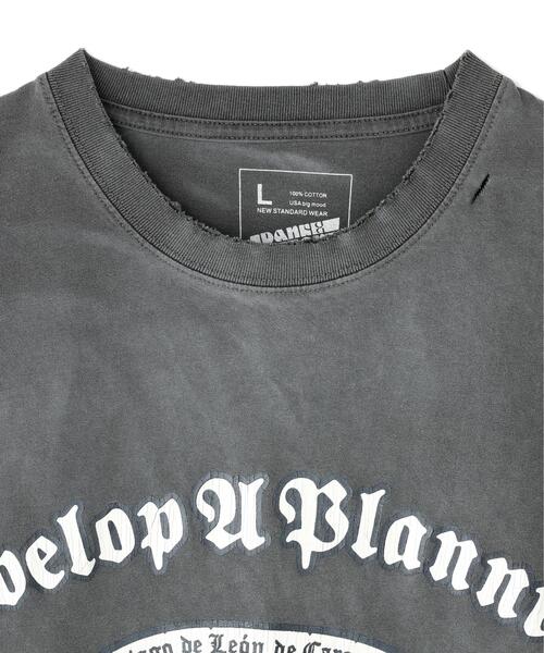 DANKE SCHON(ダンケシェーン)の「Dankeschon/ダンケシェーン/PIGMENT EMBLEM(Tシャツ/カットソー・レディース・ベージュ/ブラック・L/M)」の4枚目の写真