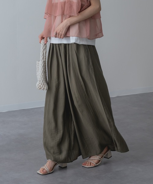 refinedworks(リファインドワークス)の「【refinedworks】美脚 を叶える 落ち感 ストレート ワイドパンツ(その他パンツ・レディース・チャコールグレー/カーキ・FREE)」の21枚目の写真