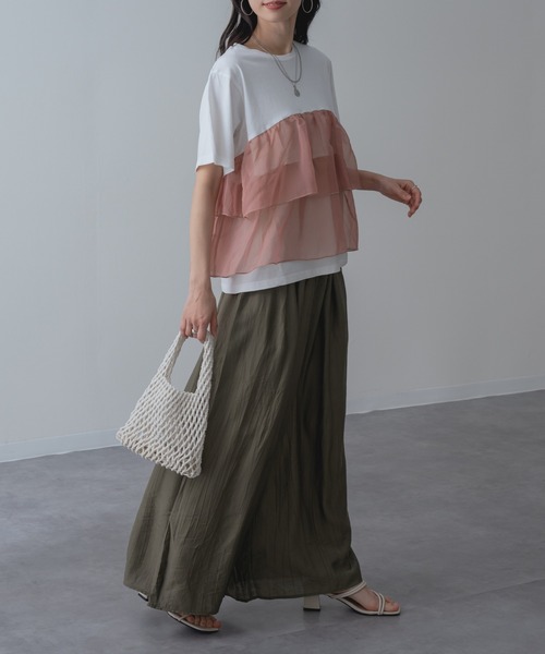 refinedworks(リファインドワークス)の「【refinedworks】美脚 を叶える 落ち感 ストレート ワイドパンツ(その他パンツ・レディース・チャコールグレー/カーキ・FREE)」の11枚目の写真