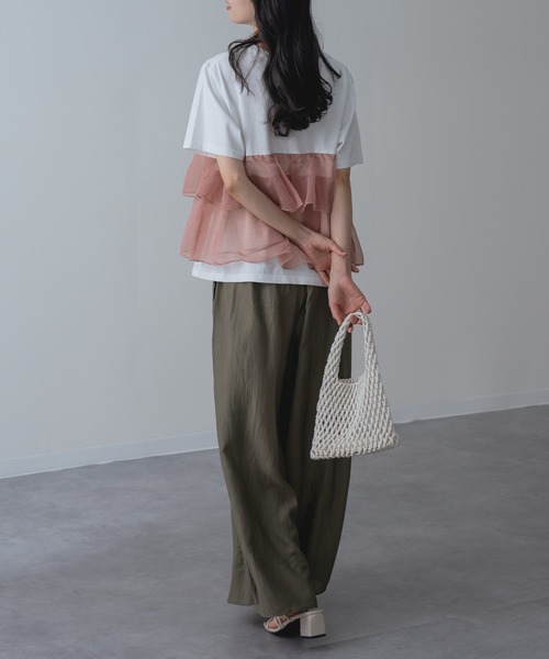 refinedworks(リファインドワークス)の「【refinedworks】美脚 を叶える 落ち感 ストレート ワイドパンツ(その他パンツ・レディース・チャコールグレー/カーキ・FREE)」の12枚目の写真