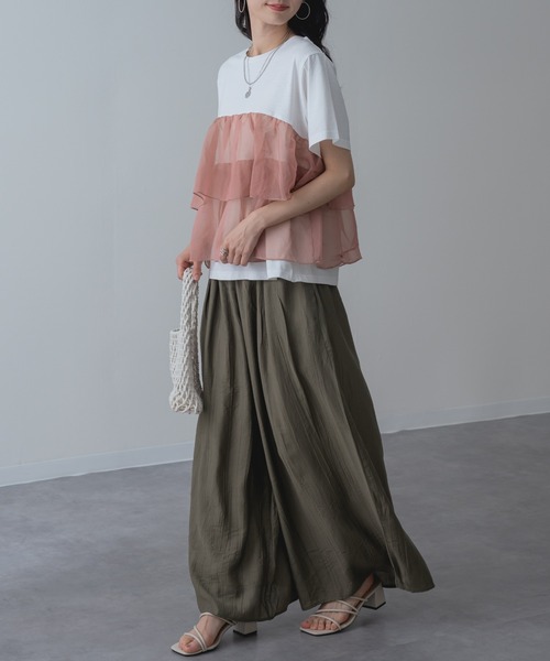 refinedworks(リファインドワークス)の「【refinedworks】美脚 を叶える 落ち感 ストレート ワイドパンツ(その他パンツ・レディース・チャコールグレー/カーキ・FREE)」の13枚目の写真