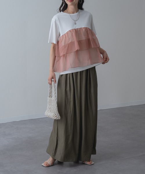 refinedworks(リファインドワークス)の「【refinedworks】美脚 を叶える 落ち感 ストレート ワイドパンツ(その他パンツ・レディース・チャコールグレー/カーキ・FREE)」の14枚目の写真
