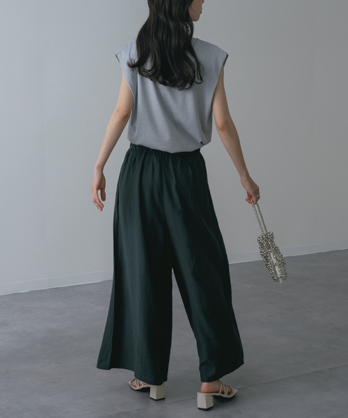 refinedworks(リファインドワークス)の「【refinedworks】美脚 を叶える 落ち感 ストレート ワイドパンツ(その他パンツ・レディース・チャコールグレー/カーキ・FREE)」の6枚目の写真