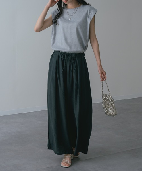 refinedworks(リファインドワークス)の「【refinedworks】美脚 を叶える 落ち感 ストレート ワイドパンツ(その他パンツ・レディース・チャコールグレー/カーキ・FREE)」の9枚目の写真