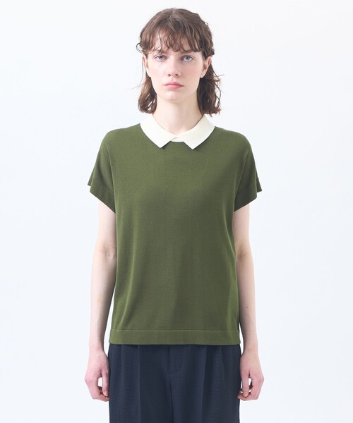 MACKINTOSH PHILOSOPHY(マッキントッシュ フィロソフィー)の「【Bicolor Knit Polo】(ポロシャツ・レディース・ブルー/カーキ/ブラック/ベージュ系その他・38)」の9枚目の写真