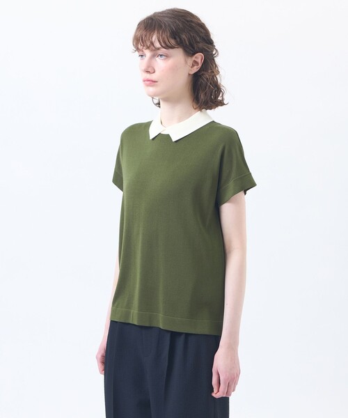 MACKINTOSH PHILOSOPHY(マッキントッシュ フィロソフィー)の「【Bicolor Knit Polo】(ポロシャツ・レディース・ブルー/カーキ/ブラック/ベージュ系その他・38)」の10枚目の写真