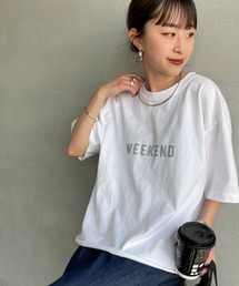 FUNG（ファング）の「[FUNG ファング] 別注 WEEKEND カットオフ プリントTシャツ（Tシャツ/カットソー）」