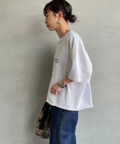 FUNG（ファング）の「[FUNG/ファング] 別注 WEEKEND カットオフ プリントTシャツ（Tシャツ/カットソー・レディース・ホワイト×シルバー/ホワイト×ピンク・M）」の12枚目の写真