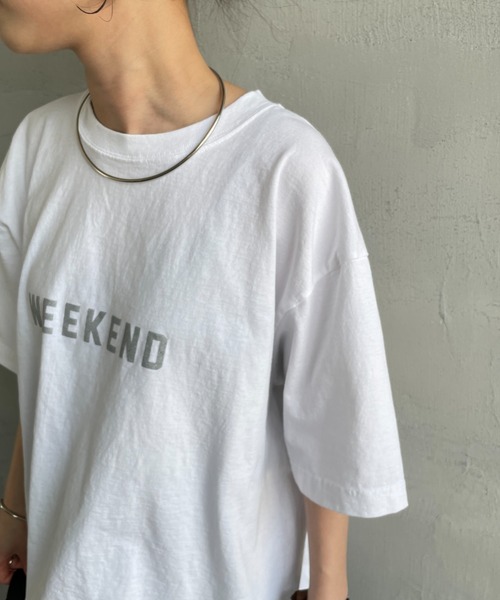 FUNG（ファング）の「[FUNG/ファング] 別注 WEEKEND カットオフ プリントTシャツ（Tシャツ/カットソー・レディース・ホワイト×シルバー/ホワイト×ピンク・M）」の13枚目の写真