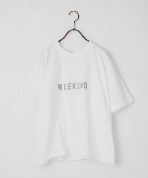 FUNG（ファング）の「[FUNG/ファング] 別注 WEEKEND カットオフ プリントTシャツ（Tシャツ/カットソー・レディース・ホワイト×シルバー/ホワイト×ピンク・M）」の16枚目の写真