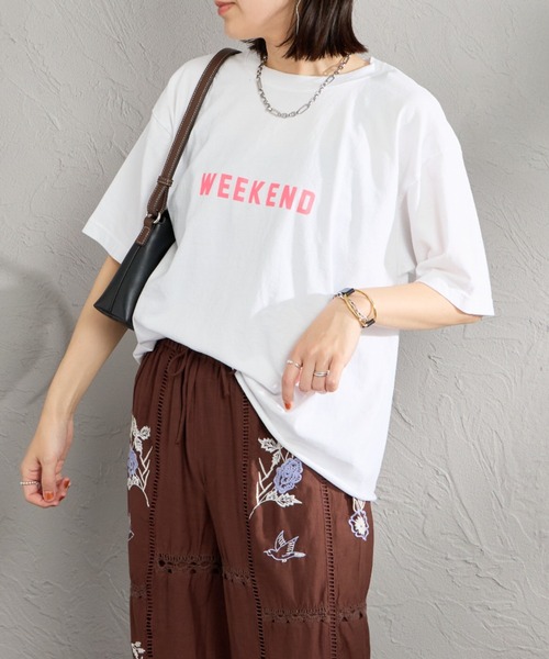 別注 WEEKEND 抽鬚印花短袖T恤