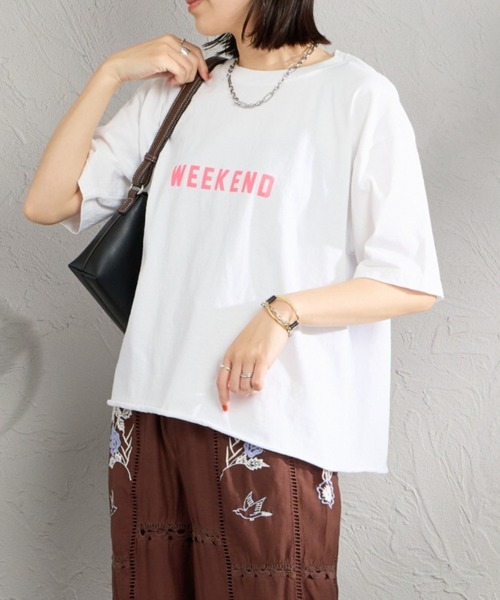別注 WEEKEND 抽鬚印花短袖T恤