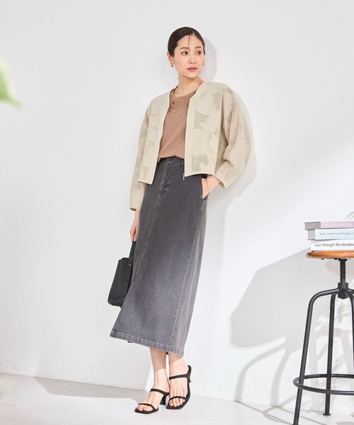 GALLORIA(ギャローリア)の「レース編みジップカーディガン(カーディガン/ボレロ・レディース・ライトベージュ/オフホワイト・L/S/M/LL)」の3枚目の写真