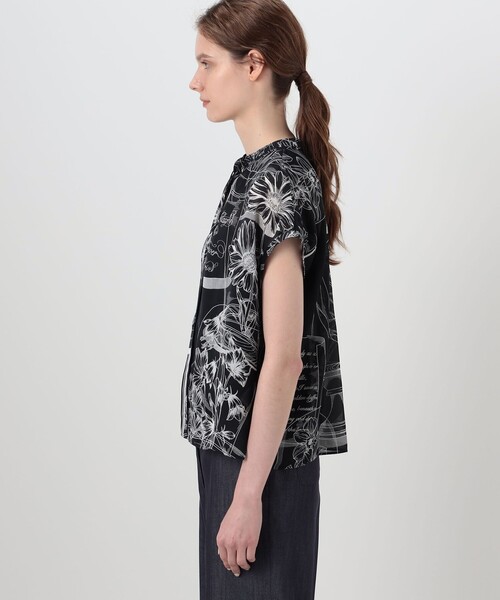 manipuri（マニプリ）の「【別注】manipuri for Ballsey Glass dome Flower ボウタイブラウス（シャツ/ブラウス・レディース・ライトブルー/ブラック系その他・36）」の5枚目の写真