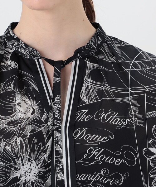 manipuri（マニプリ）の「【別注】manipuri for Ballsey Glass dome Flower ボウタイブラウス（シャツ/ブラウス・レディース・ライトブルー/ブラック系その他・36）」の7枚目の写真