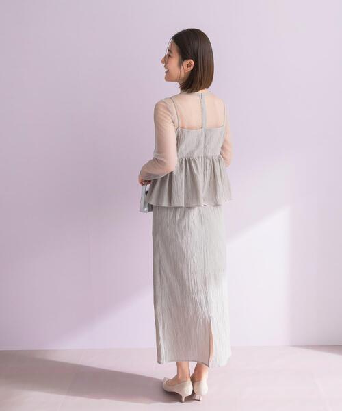 URBAN RESEARCH ROSSO WOMEN（アーバンリサーチ　ロッソ）の「kaene　レイヤードペプラムドレス（ワンピース・レディース・ライトグレー/ブルー系その他・SMALL）」の8枚目の写真