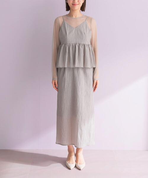 URBAN RESEARCH ROSSO WOMEN（アーバンリサーチ　ロッソ）の「kaene　レイヤードペプラムドレス（ワンピース・レディース・ライトグレー/ブルー系その他・SMALL）」の9枚目の写真