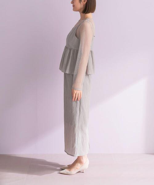 URBAN RESEARCH ROSSO WOMEN（アーバンリサーチ　ロッソ）の「kaene　レイヤードペプラムドレス（ワンピース・レディース・ライトグレー/ブルー系その他・SMALL）」の10枚目の写真