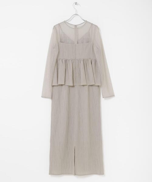 URBAN RESEARCH ROSSO WOMEN（アーバンリサーチ　ロッソ）の「kaene　レイヤードペプラムドレス（ワンピース・レディース・ライトグレー/ブルー系その他・SMALL）」の15枚目の写真