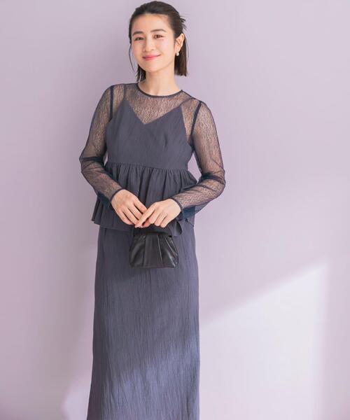 URBAN RESEARCH ROSSO WOMEN（アーバンリサーチ　ロッソ）の「kaene　レイヤードペプラムドレス（ワンピース・レディース・ライトグレー/ブルー系その他・SMALL）」の20枚目の写真