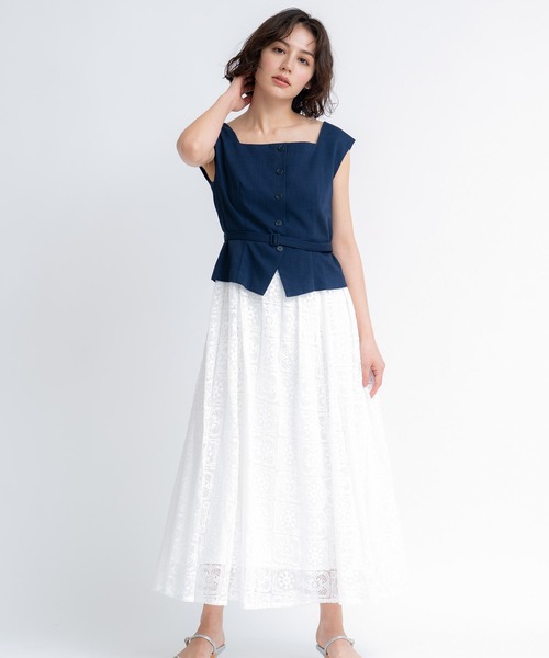 よ*こ様 新品定価94600円HERNOドッキングワンピース38 セール】ジレライクドッキングワンピース（ワンピース）｜NOELA