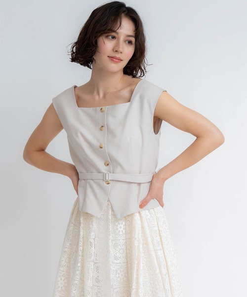 NOELA(ノエラ)の「ジレライクドッキングワンピース(ワンピース・レディース・ベージュ/ネイビー・S/M)」の19枚目の写真